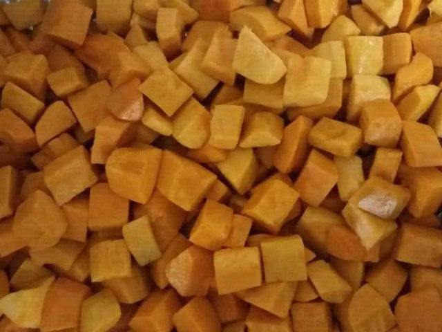 Frozen pumpkin chunks