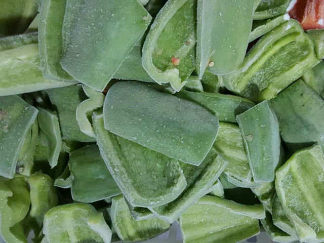 Frozen green pepper