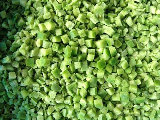 Frozen diced green pepper